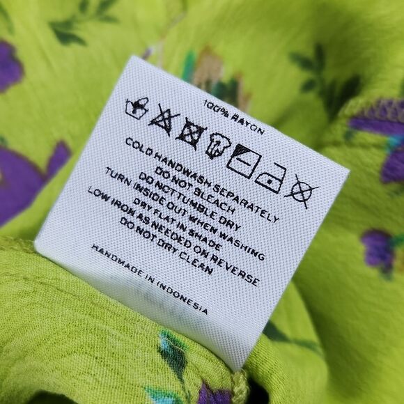 NEW Faithfull The Brand - La Barben Mini Dress - Locanda Floral Green - 4 -Small - Picture 12 of 12